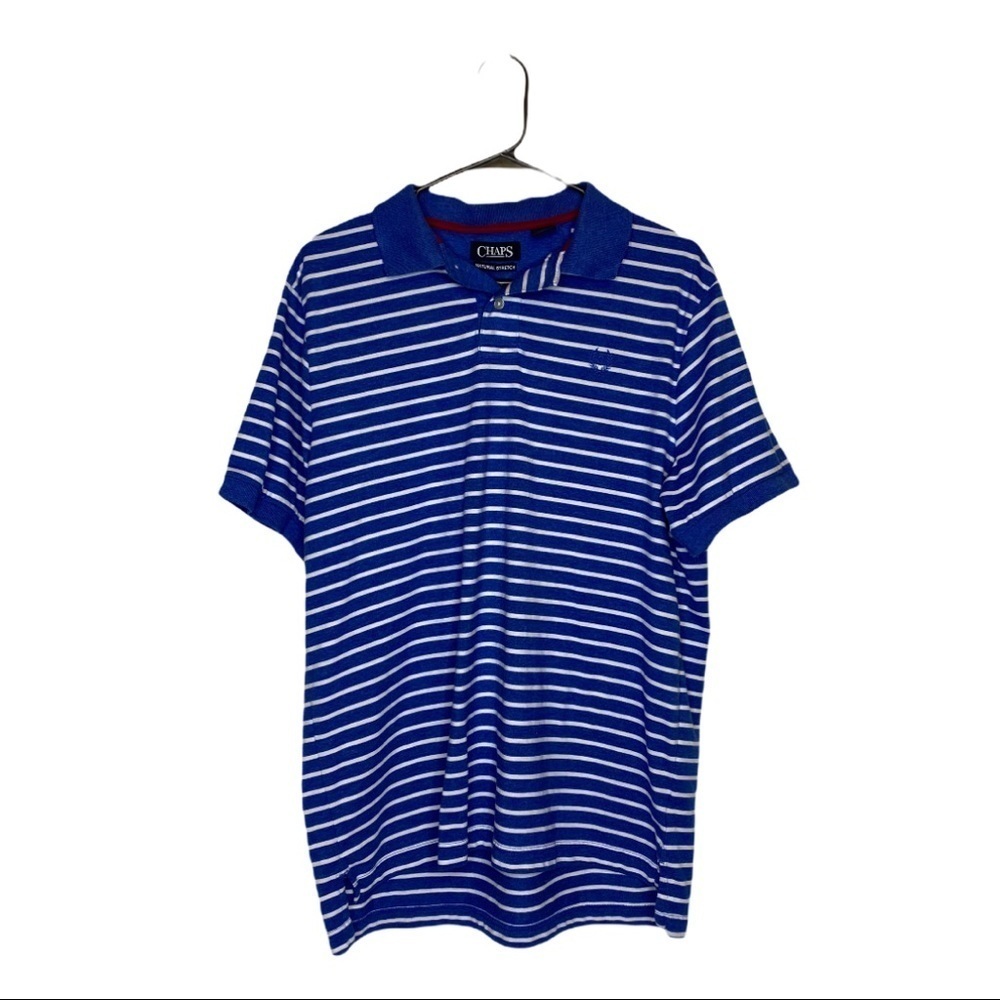 Chaps Natural Stretch Men’s Large Striped Polo